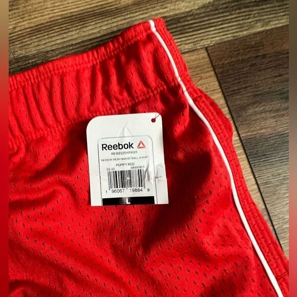 4/$25 Reebok relaxed mesh basketball shorts poppy red size large activewear - Picture 4 of 7